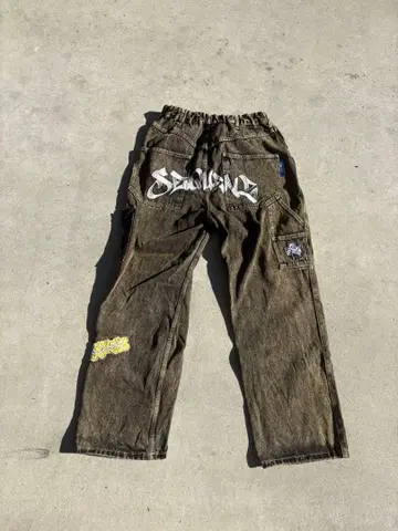 SEQUINS 올리브 그린 카고 팬츠