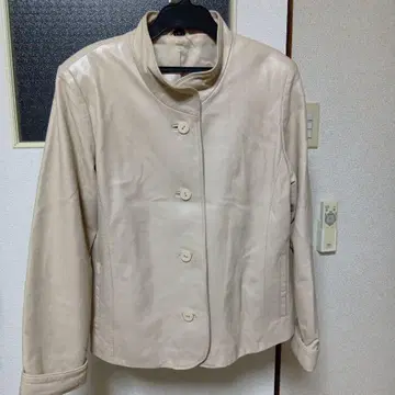 라무 가죽 자켓 베이지 M