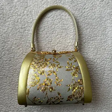 기모노 일본 의류 백 골드 성인식 결혼식 세레모니