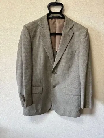 그레이 체크 무늬 테일러드 자켓