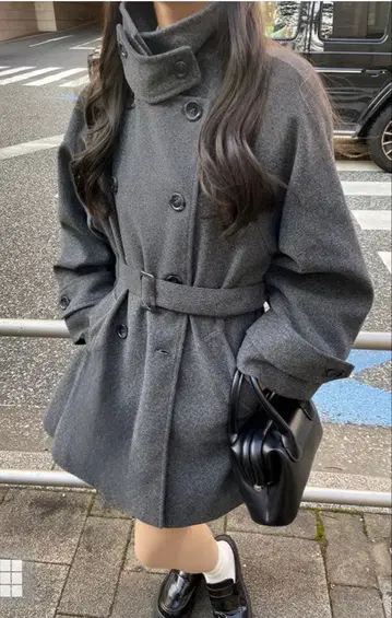 그레일 GRL 벨트 포함 멀티 Way 페이크 울 코트[fo1762]