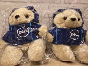 DELL 후드 부착 봉제 인형 2체 세트