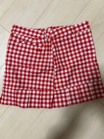 adidas 깅엄 체크 플레어 스커트 L/6
