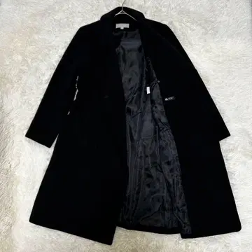 캘빈클라인 더블 벨트 체스터 롱 코트 울 블랙