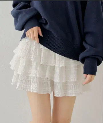 chico 레이스 티어드 프릴 치마바지