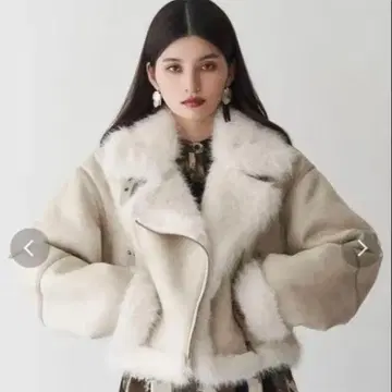 murua 아이보리 퍼 라이더 자켓