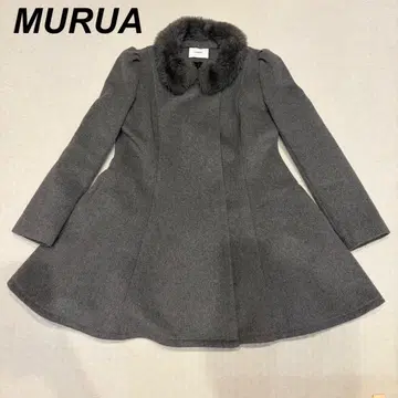 새상품급 MURUA 그레이 퍼 포함 롱 코트