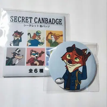디즈니 시크릿 캔뱃지 주토피아 닉 경찰
