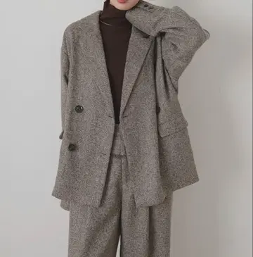 LIAN 트위드 더블 테일러드 자켓