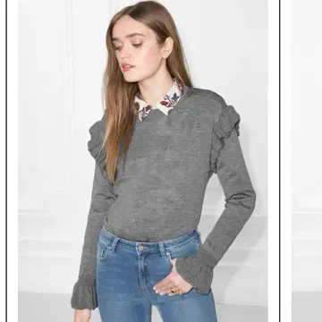 & OTHER STORIES 프릴 메리노울 스웨터 US M