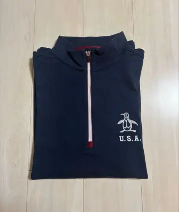 Munsingwear 하프 지퍼 맨투맨 사이즈 3L 네이비