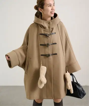 멜톤 더플 판초 코트