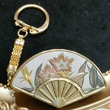 CN36 SANKYO 부채형 키링 앤티크 오르골 레트로