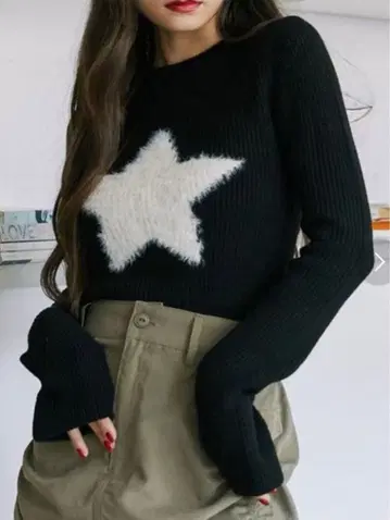 새상품 jouetie 쥬에티 스타 핏 니트 블랙