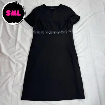 원피스 장식 블랙 블랙 심플 포멀