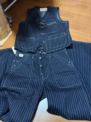 SUGAR CANE 슈가케인 워바쉬 스트라이프 셋업