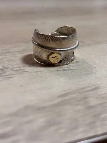 실버 페더 반지 메탈