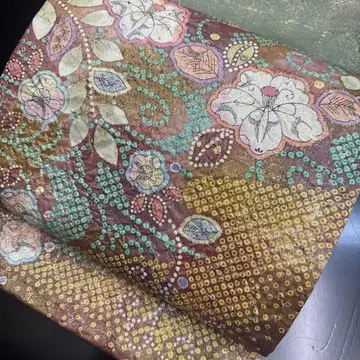 11-80 후쿠로 오비 새상품급 순수 실크 기모노 츠지 가바나