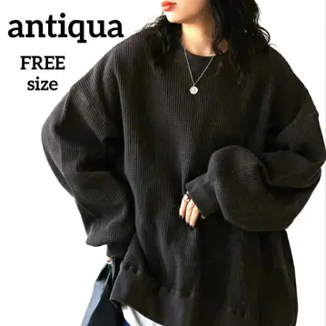 안티카 오니와플 겨드랑이 리브 풀오버 흑먹색 컬러