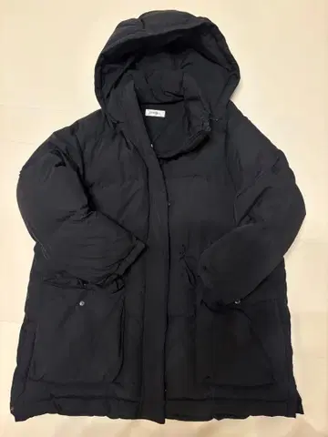 스나이델 블랙 후드 부착 다운 자켓