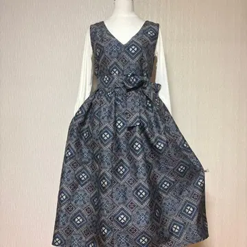 기모노 리메이크 오시마 명주 롱 원피스 점퍼 스커트