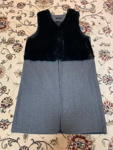 컨디션 최상 TRUBE 퍼 베스트 롱베스트 이소재 콤비 프리 사이즈