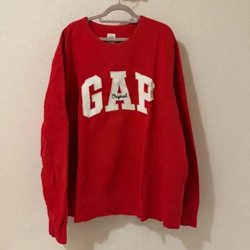 GAP 레드 크루넥 속기모 트레이닝복