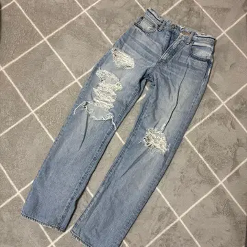 [ 23 ] MOUSSY 데미지 스트레이트 데님 라이트 블루