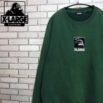 X-LARGE 맨투맨 자수 로고 어스 컬러 빅 실루엣!