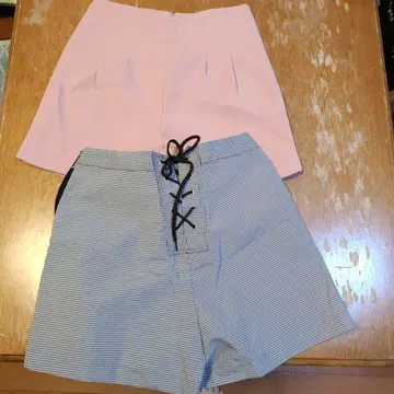 GRL 핑크 숏팬츠 Earth 체크 숏팬츠