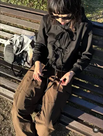 소덕 리본 집 후디 / 블랙 미사용 새상품