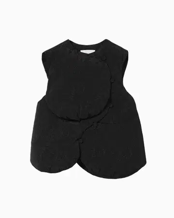 Floral Jacquard Rounded Down Vest