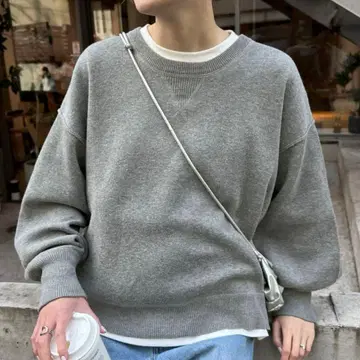 [그레이] 맨투맨라이크 볼륨 슬리브 니트