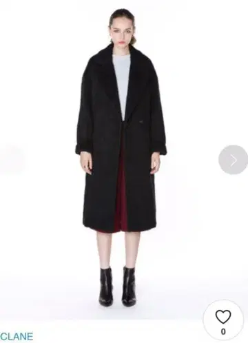 클라네 샤기 롱 코트 CLANE 블랙 36 정가 52,920엔