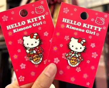 키티 기모노 하드 록 카페 콜라보 핀 배지 온라인 스토어 한정판