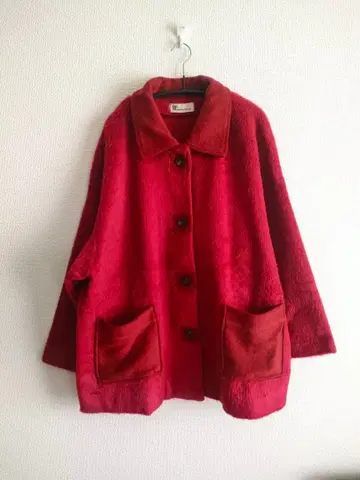 빈티지 vintage 디자인 코트 레드 빨간색 구제 의류