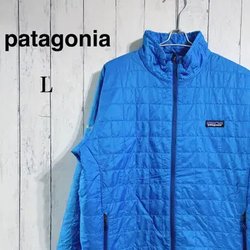 레어 patagonia 나노 퍼프 자켓 기업 로고 퀼팅 자켓 블루