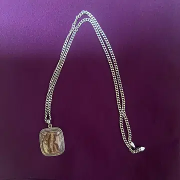 실버 사각형 펜던트 목걸이