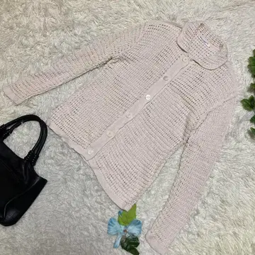 새상품급 BEAUTY&YOUTH 코튼실크 메쉬 니트 가디건