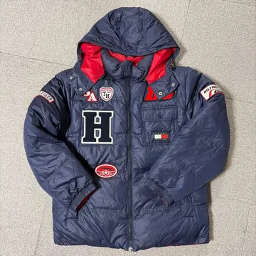 TOMMY HILFIGER 후드 부착 다운 자켓 L 네이비