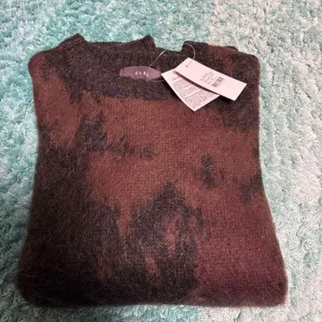 CLEL 모헤어 블렌드 샤기 니트 차콜 그레이 브라운 XS