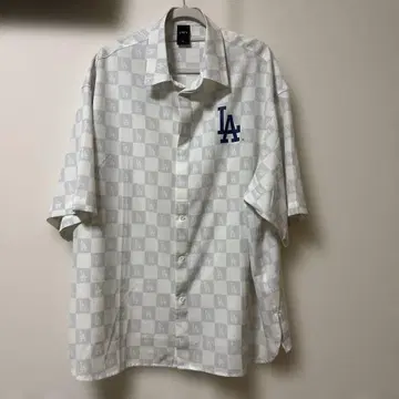 LYFT LA 로고 체크 무늬 반팔 셔츠 L