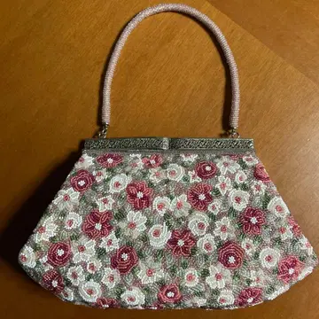 쇼와 레트로 꽃무늬 비즈 자수 일본 의류용 백