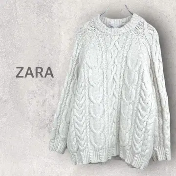 [자라] 케이블 니트 스웨터 S 쿨넥 풀오버 겨울 의류 심플