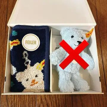 페이러 슈타이프 콜라보 테디베어 네이비 손수건 BOX