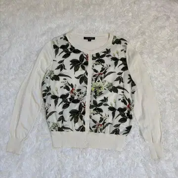 마리오 세라니 여성용 긴팔 가디건 XL 꽃무늬 코튼