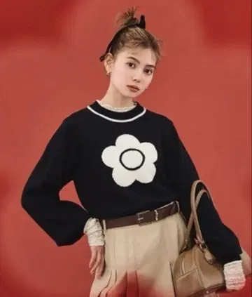 릴리 브라운 메리 퀀트 자카드 니트