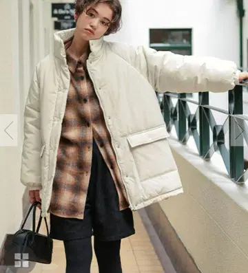 스탠드 카라 충전솜 블루종 화이트 free