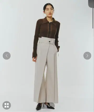 [미사용 새상품] HAKAMA 턱 와이드 팬츠/사이즈 1