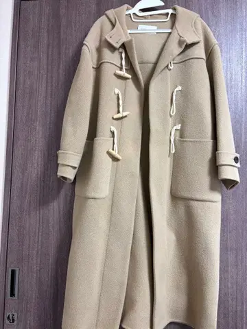 nae 베이지 더플 코트 후드 부착